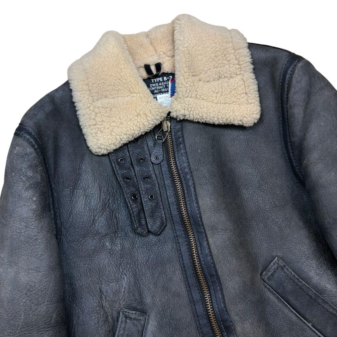 Schott ショット B-3 ムートンジャケット 黒 サイズ38