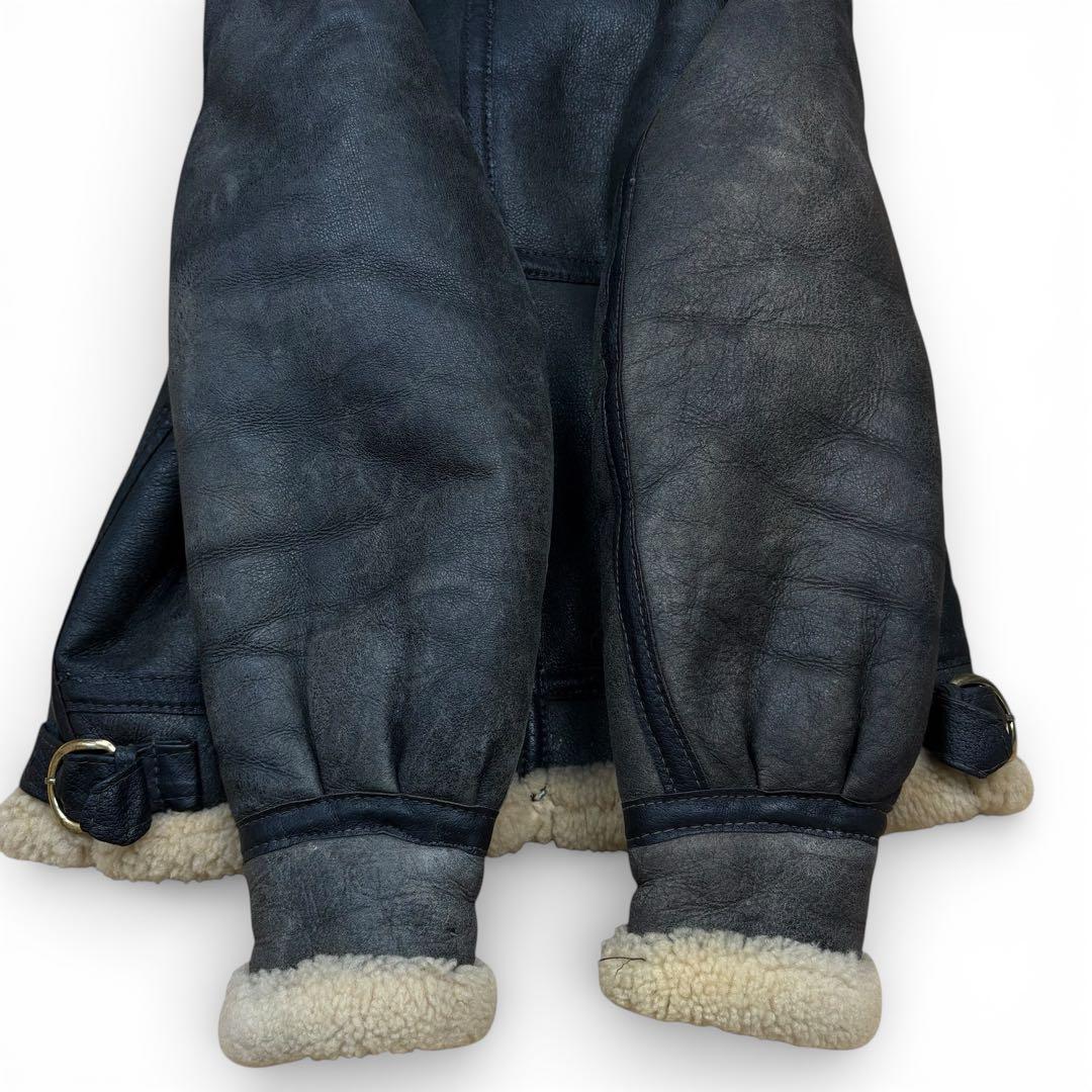 Schott ショット B-3 ムートンジャケット 黒 サイズ38