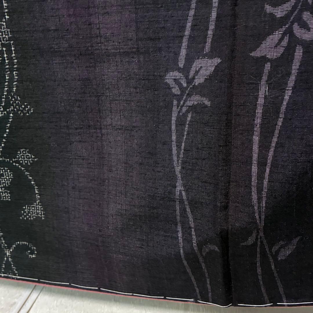 D10 本場結城紬 やまと 葡萄柄 濃紫系 正絹 着物 袷 しつけ糸未使用極美品