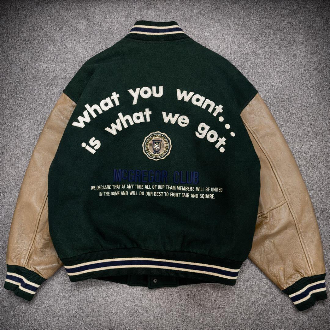 短丈 マクレガー McGREGOR スタジャン 袖レザー ヴィンテージ ウール