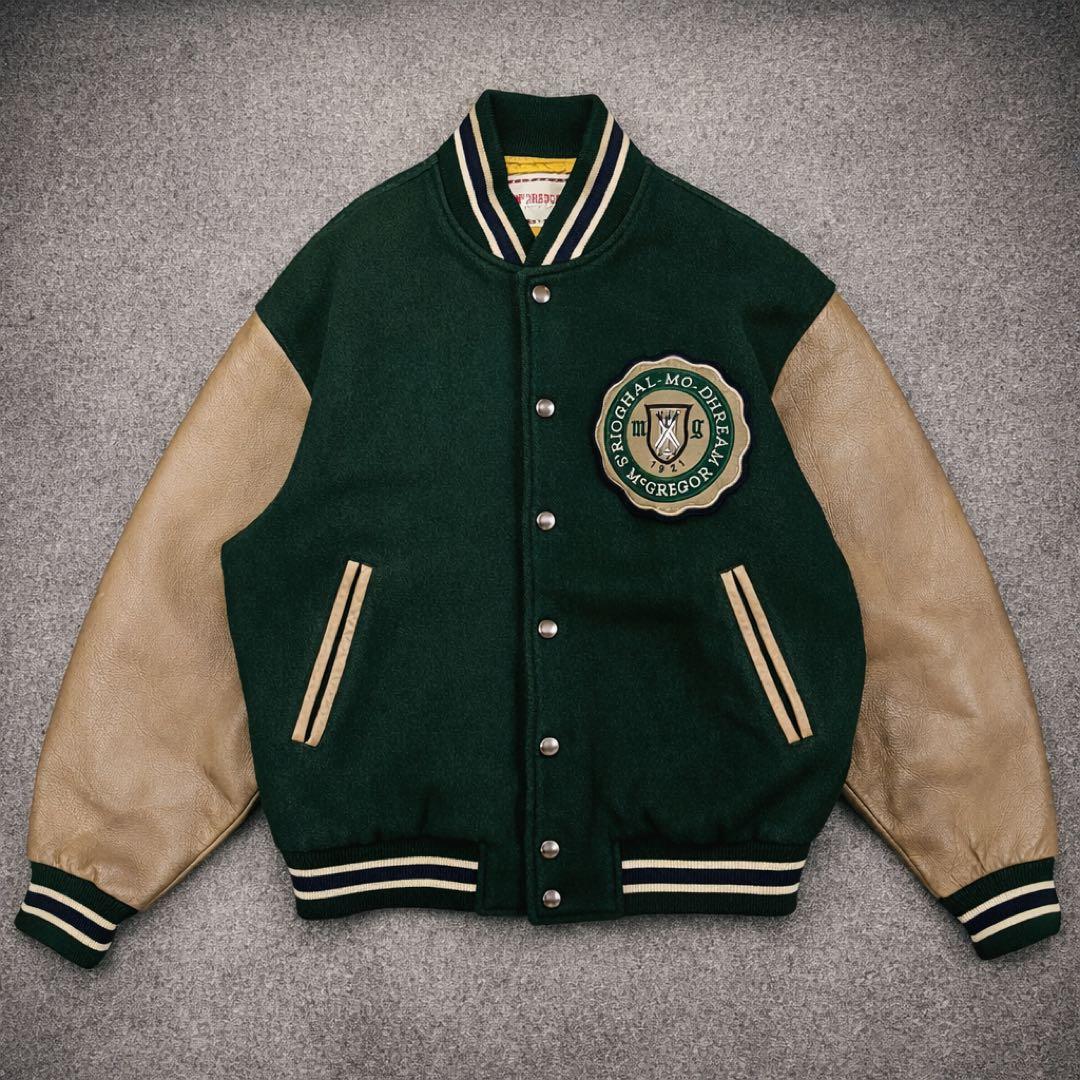 短丈 マクレガー McGREGOR スタジャン 袖レザー ヴィンテージ ウール