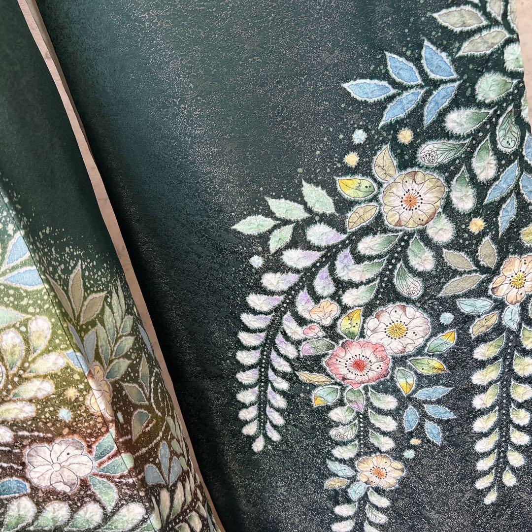 振袖　フルセット　辻が花　翠山工房　銀通し　豪華　本加工　華やか