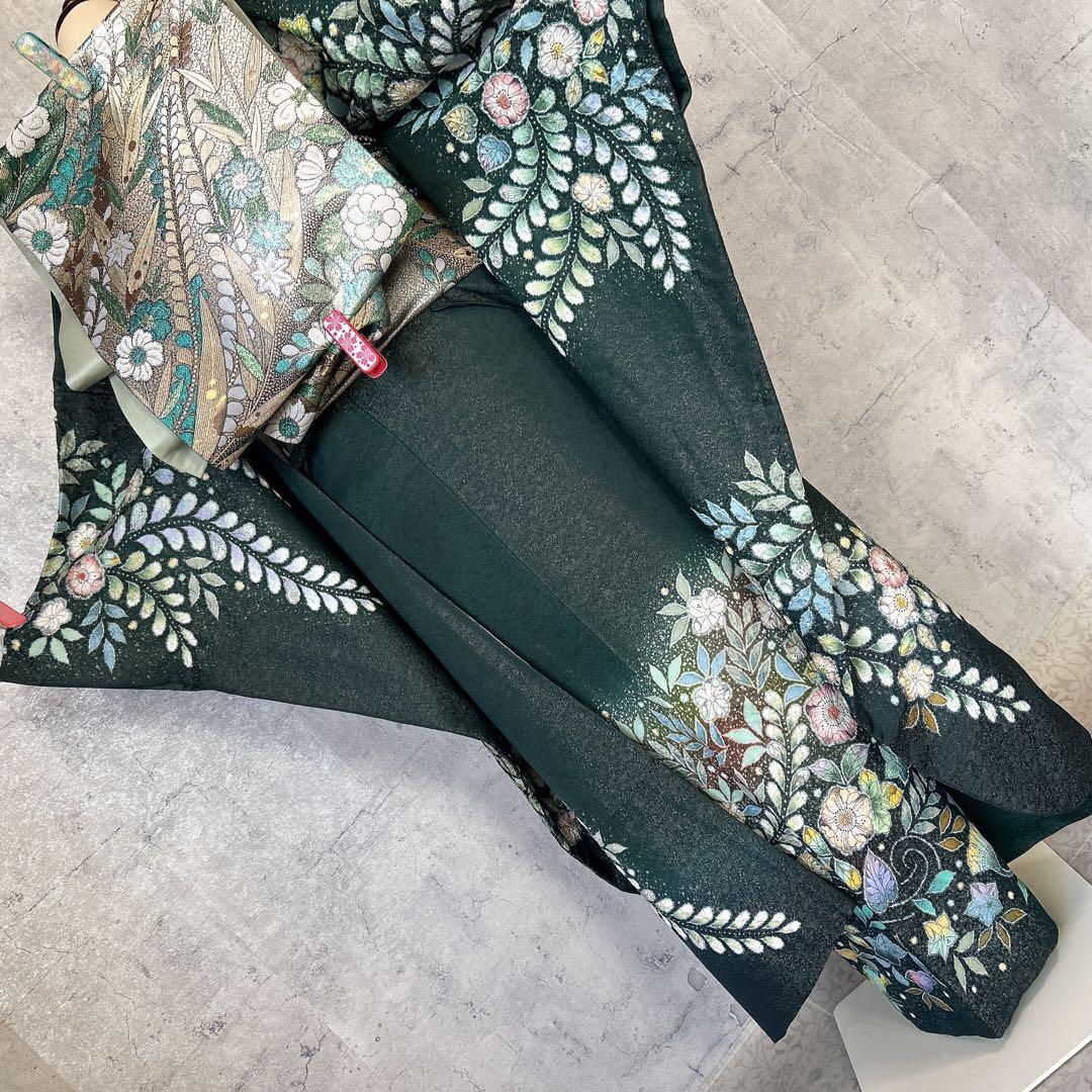 振袖　フルセット　辻が花　翠山工房　銀通し　豪華　本加工　華やか