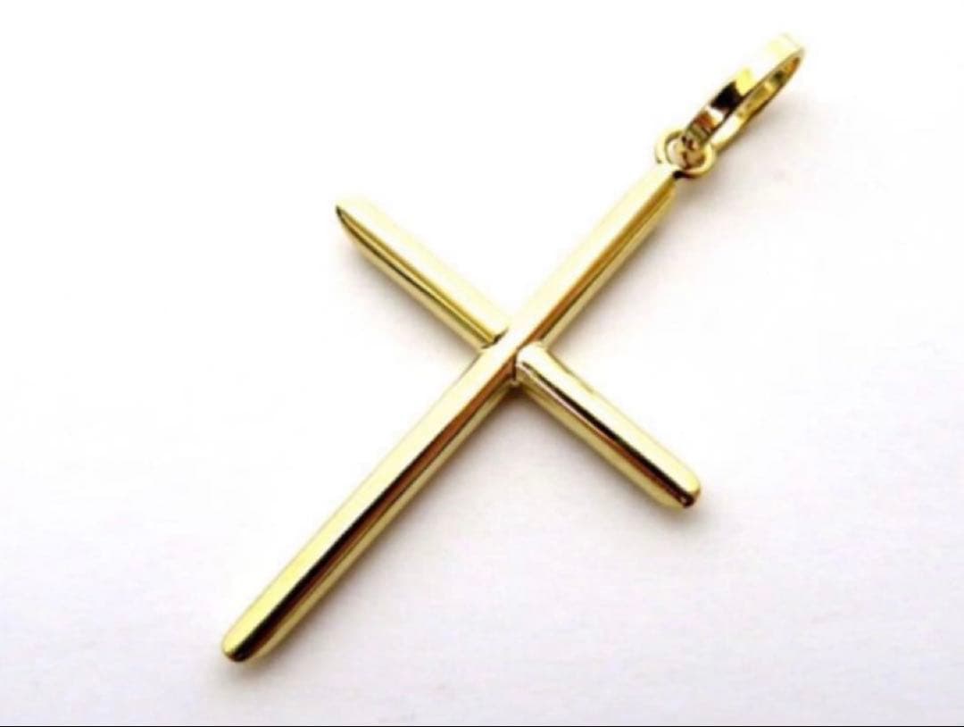 新品◆K18YG 18金 クロスペンダントトップ 18金クロストップ