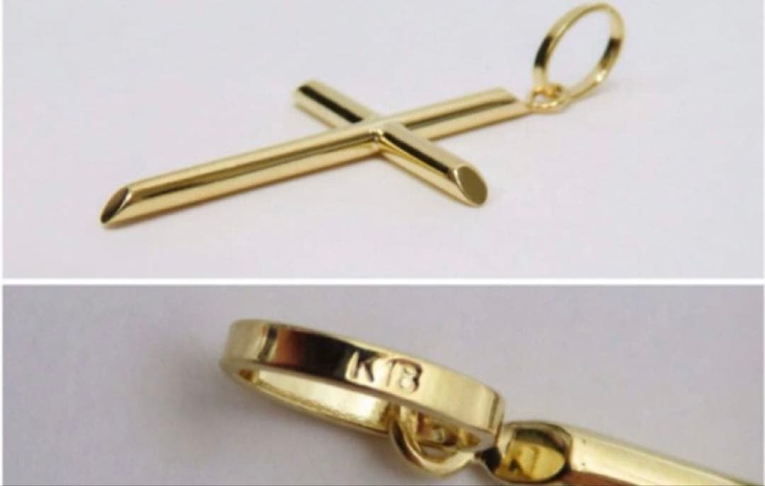 新品◆K18YG 18金 クロスペンダントトップ 18金クロストップ