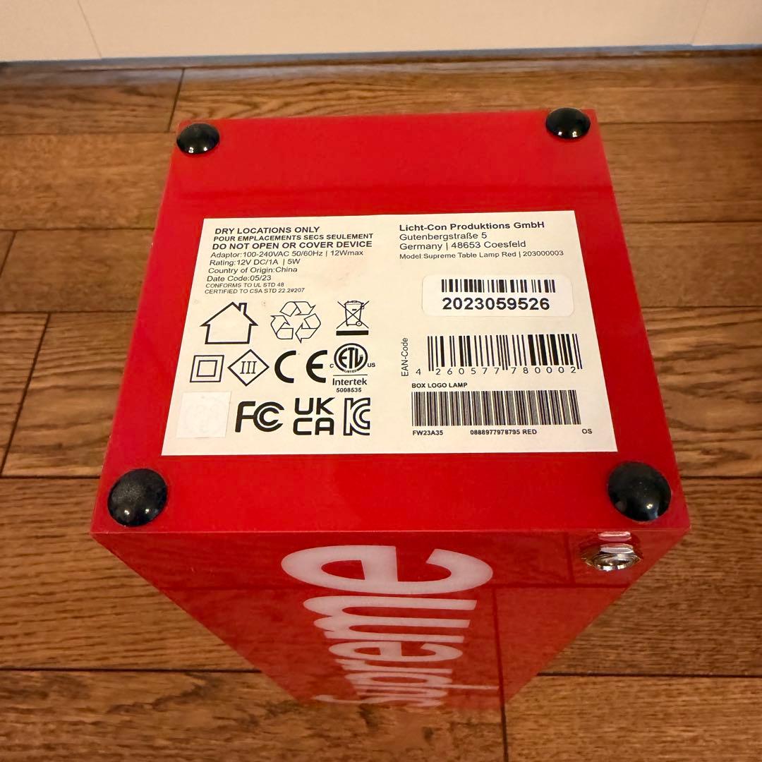 その他 Supreme Box Logo Lamp \"Red\"