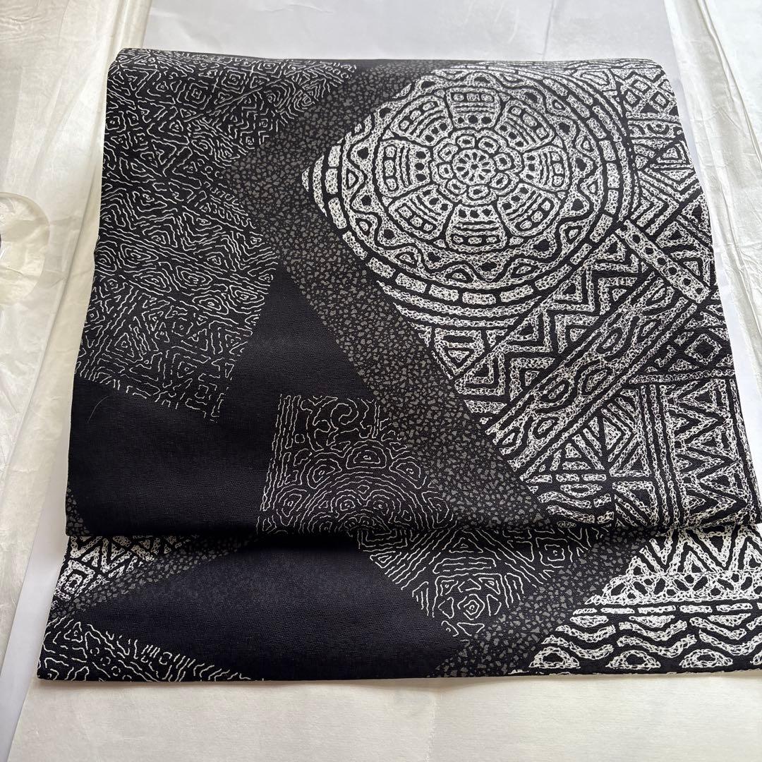 9寸　名古屋帯　全通　黒　長尺