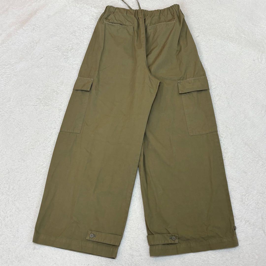 【美品✨】かぐれ ユーティリティーイージーパンツ ワイド 2WAY 綿 カーキ