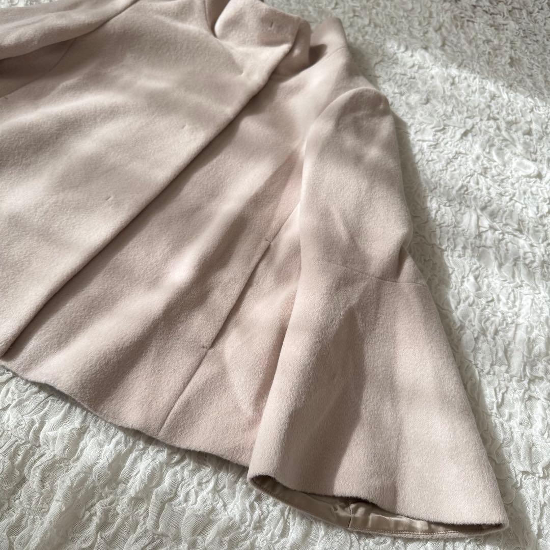 ANAYI アナイ アンゴラビーバー 袖フレアコート ピンク 38