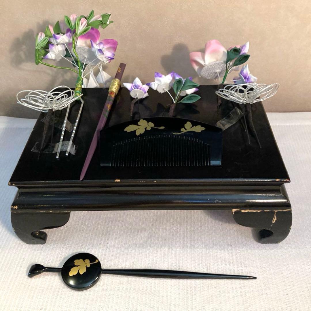 専用　七五三　成人式　桔梗花簪　櫛平打ち簪　Uピン簪　後挿し　水引簪