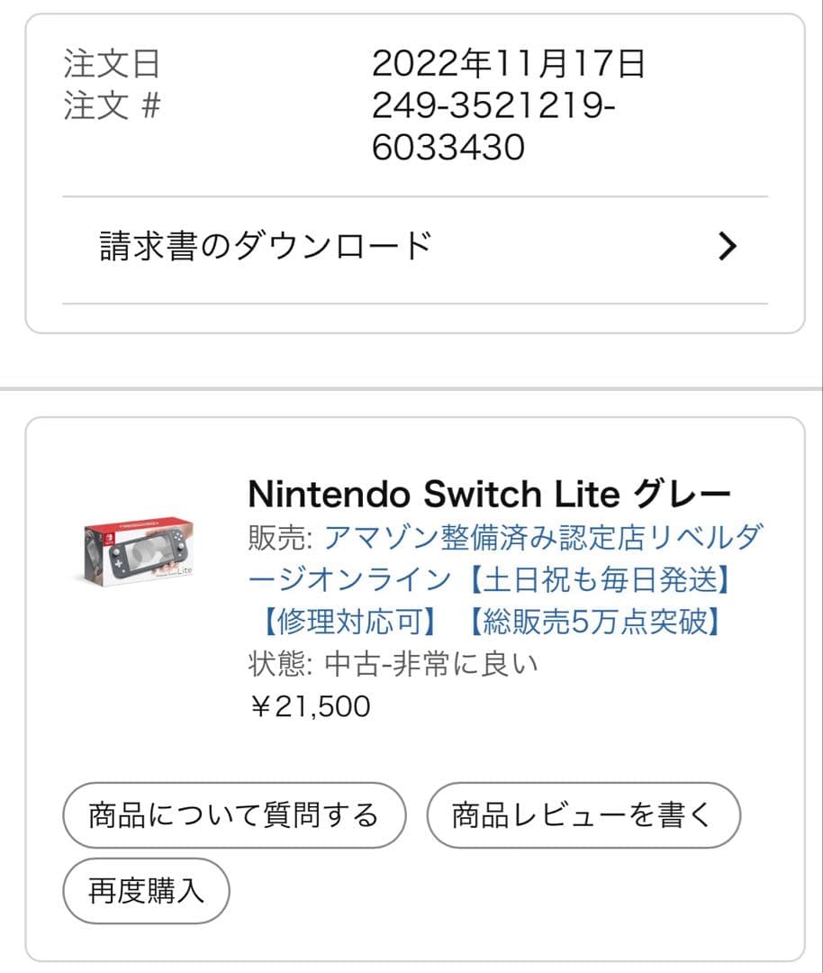 Nintendo switch lite グレー
