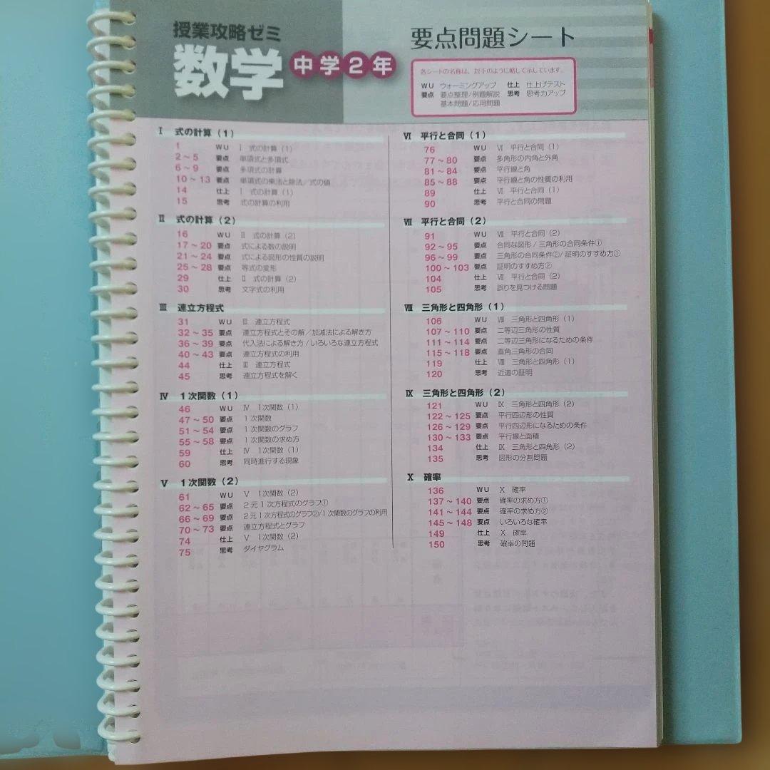 Mighty Navi　中学2年 授業攻略ゼミ 教材　数学含む　5科目　参考書