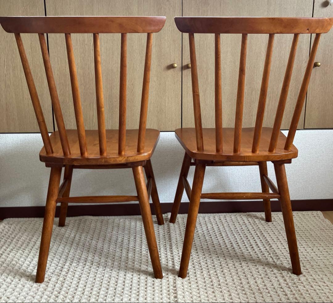 【美品】ニトリ ダイニングチェア 椅子 2脚 ブラウン アトラスチェア