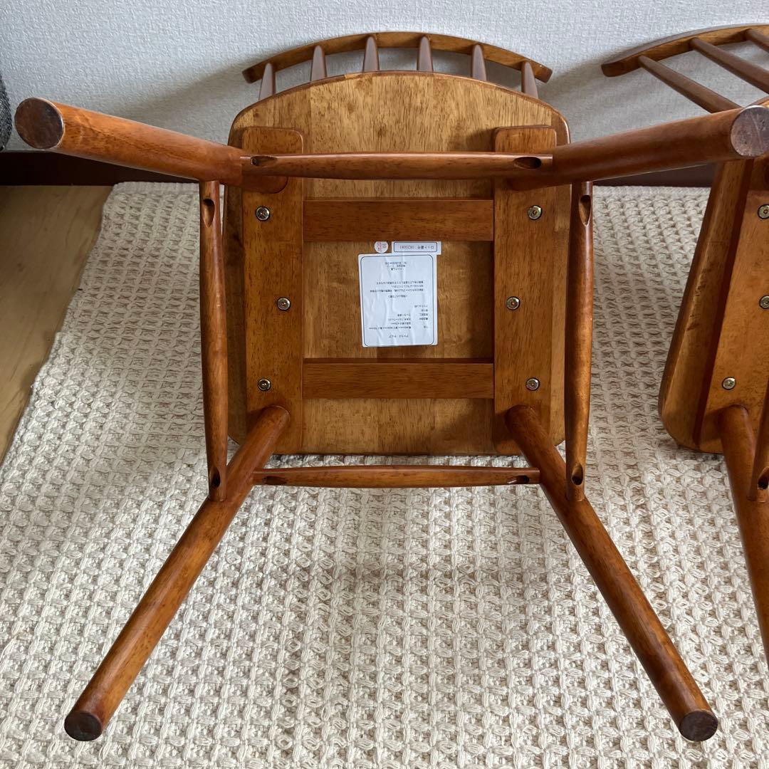 【美品】ニトリ ダイニングチェア 椅子 2脚 ブラウン アトラスチェア