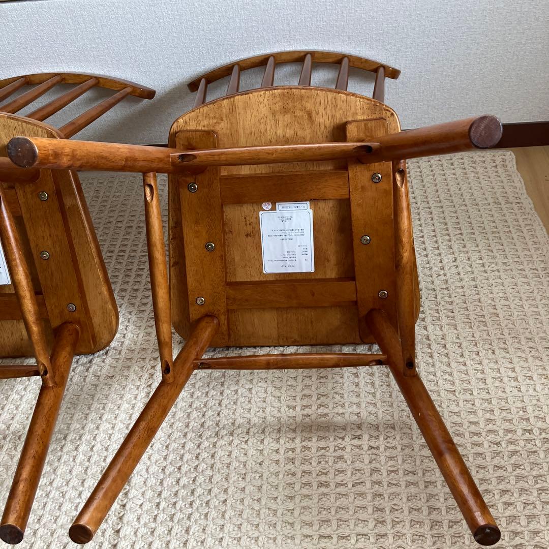 【美品】ニトリ ダイニングチェア 椅子 2脚 ブラウン アトラスチェア