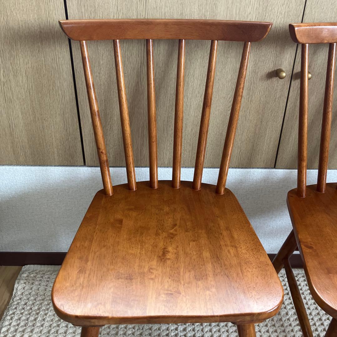 【美品】ニトリ ダイニングチェア 椅子 2脚 ブラウン アトラスチェア