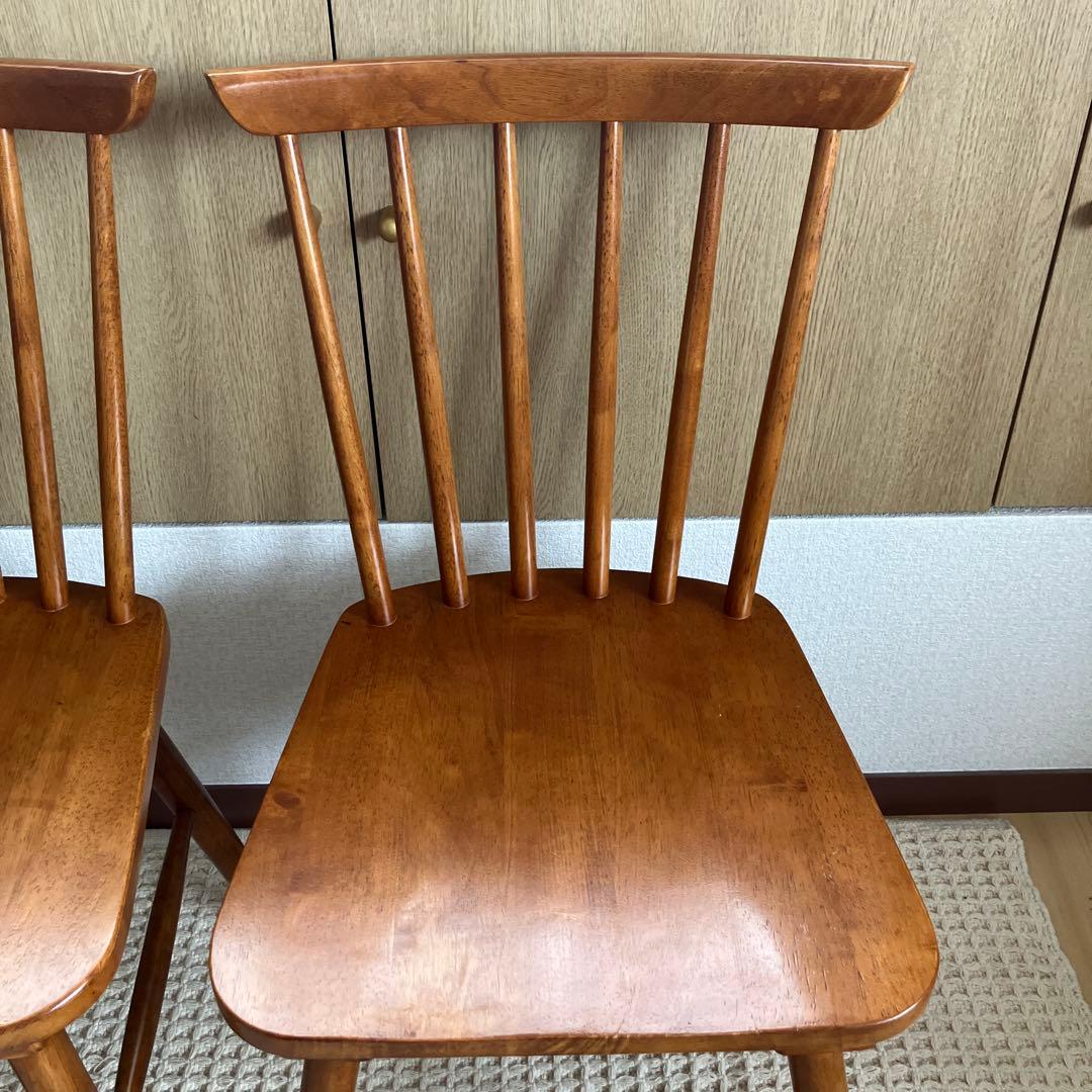 【美品】ニトリ ダイニングチェア 椅子 2脚 ブラウン アトラスチェア
