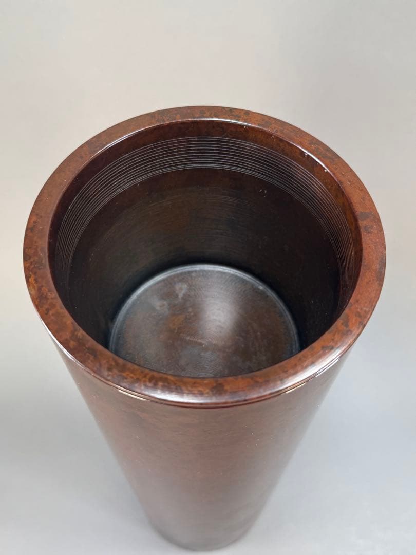 いけばな　鋳銅　唐銅花器　池坊　古流　未生流　龍生派　2点セット高さ45.8cm