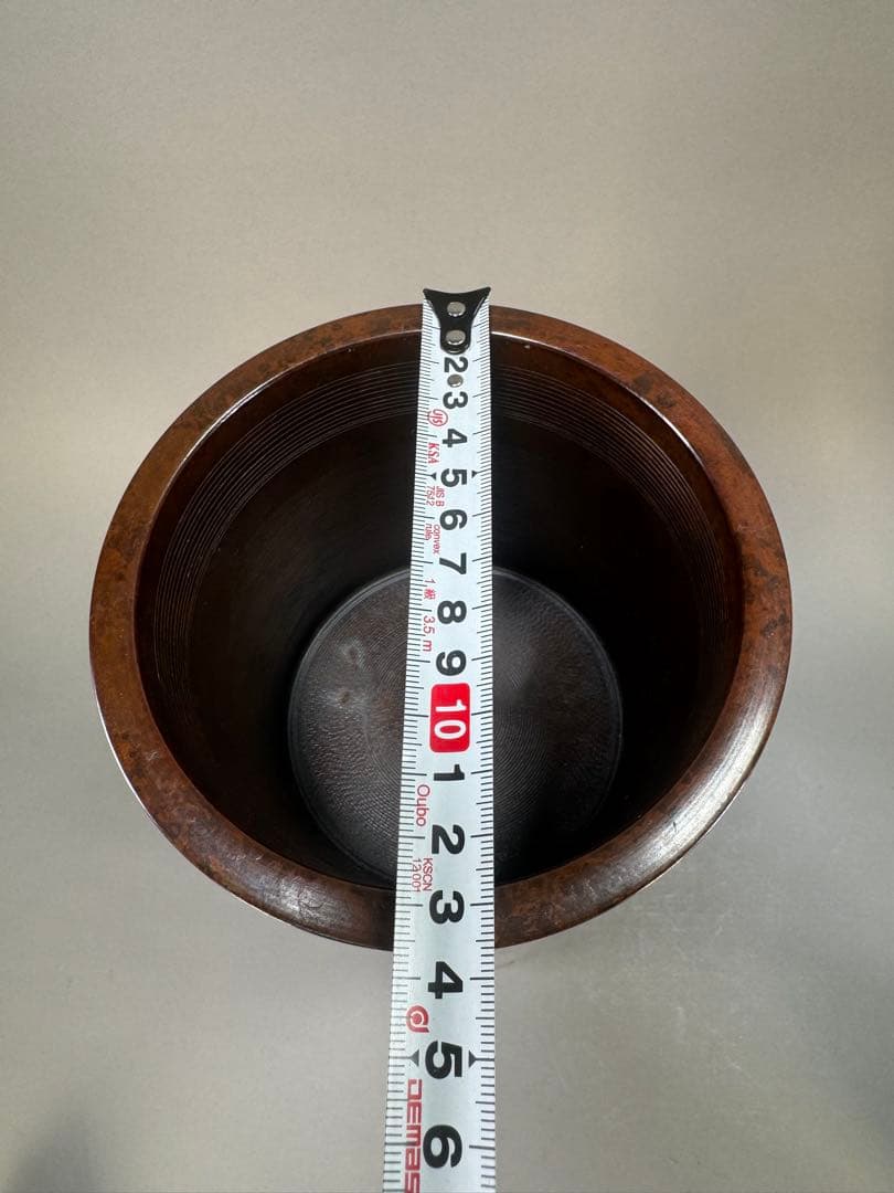 いけばな　鋳銅　唐銅花器　池坊　古流　未生流　龍生派　2点セット高さ45.8cm