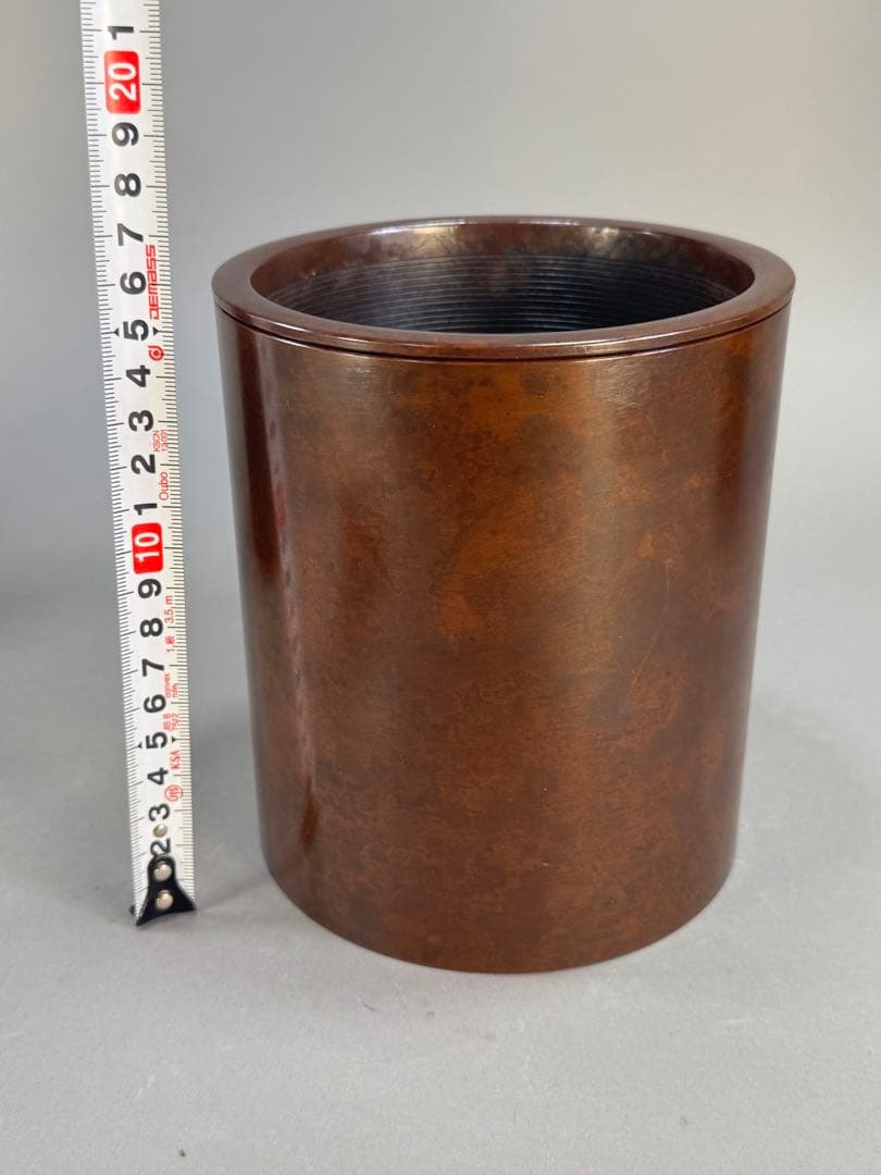 いけばな　鋳銅　唐銅花器　池坊　古流　未生流　龍生派　2点セット高さ45.8cm