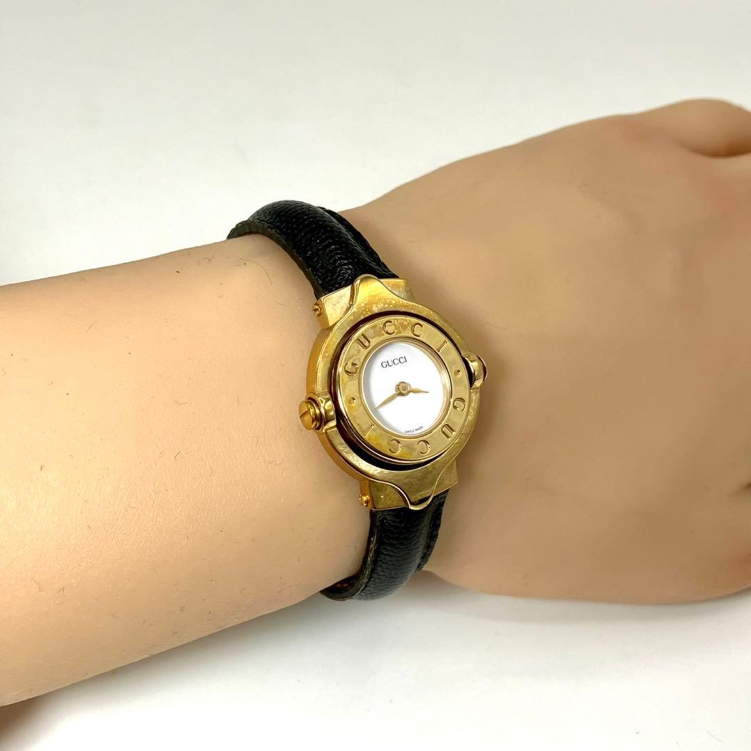 稼働 GUCCI グッチ 6600L ターングッチ Gロゴ 替えベルト 腕時計