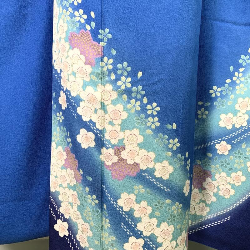 502z25.504y12.小物類.311x5〇人気色 振袖 青 桜 シンプル〇