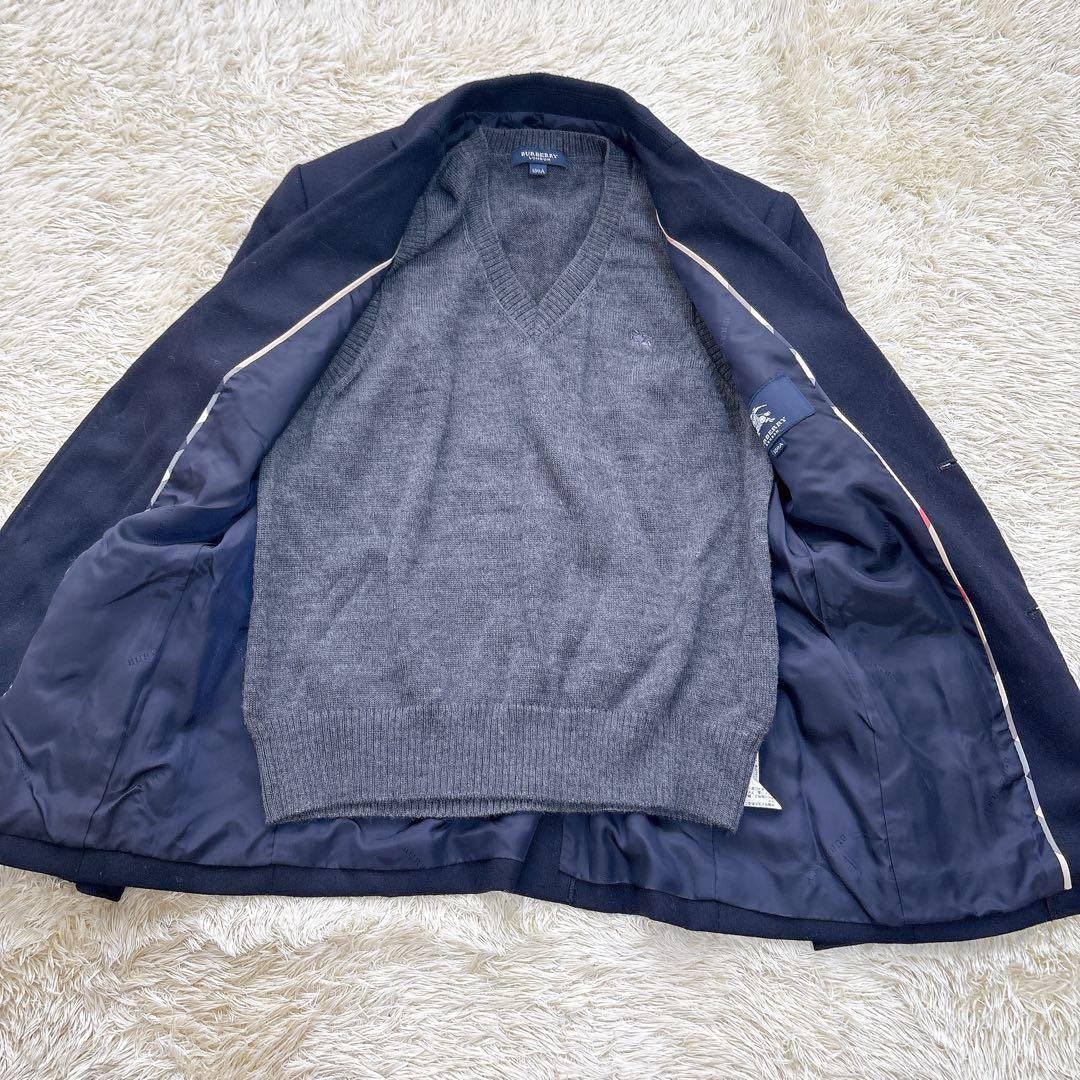 バーバリーロンドン　フォーマルスーツ　ベスト　３点セト　 男の子 卒業式　濃紺