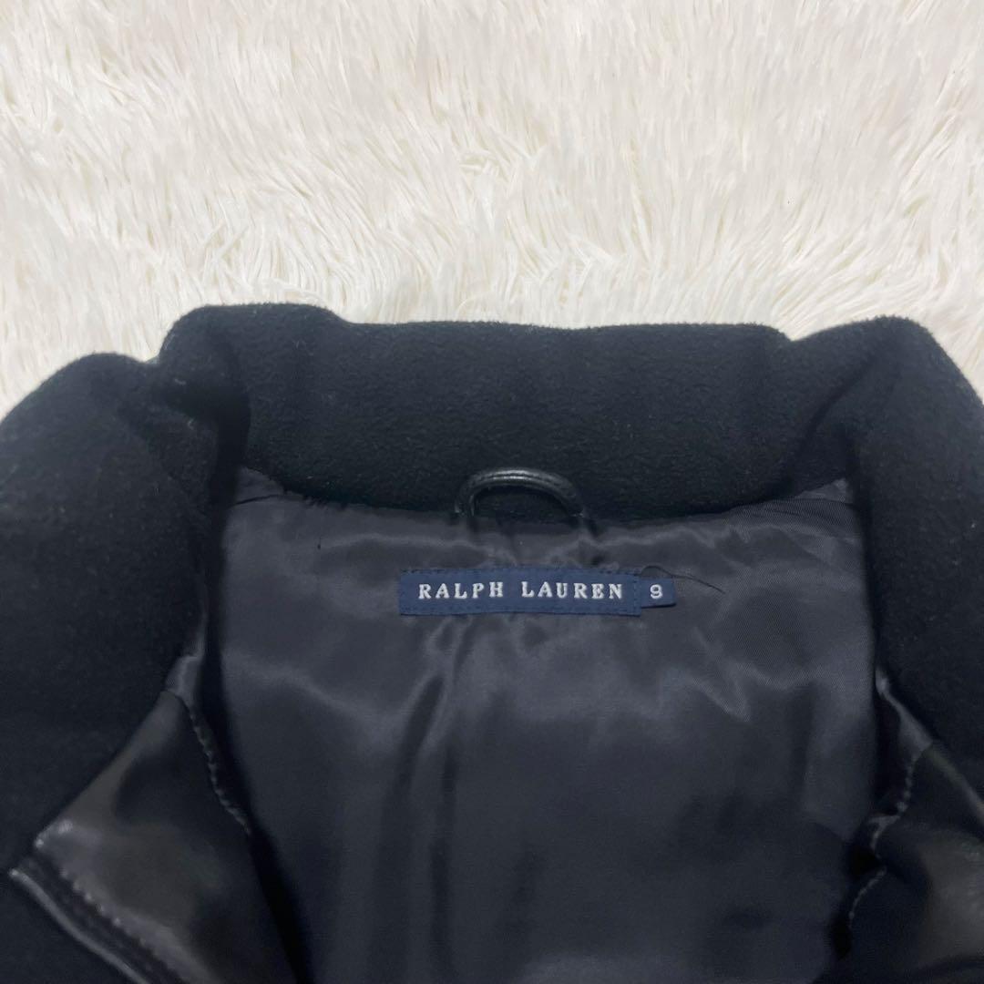 美品　ラルフローレン　ラムレザーダウンベスト　ブラック　S相当　ダウンベスト