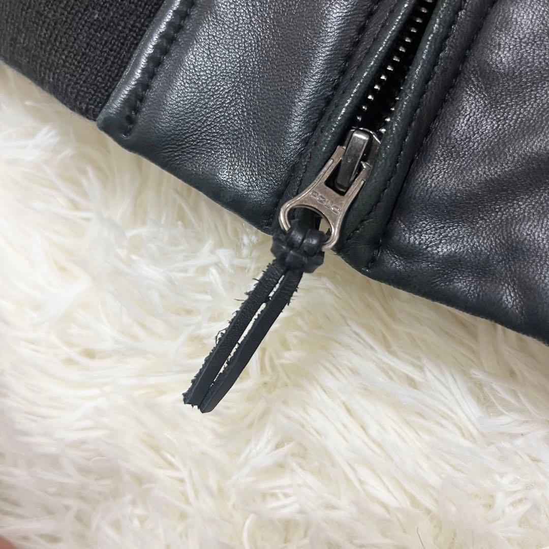 美品　ラルフローレン　ラムレザーダウンベスト　ブラック　S相当　ダウンベスト