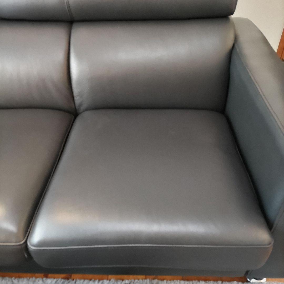 3人掛け カウチソファ　黒