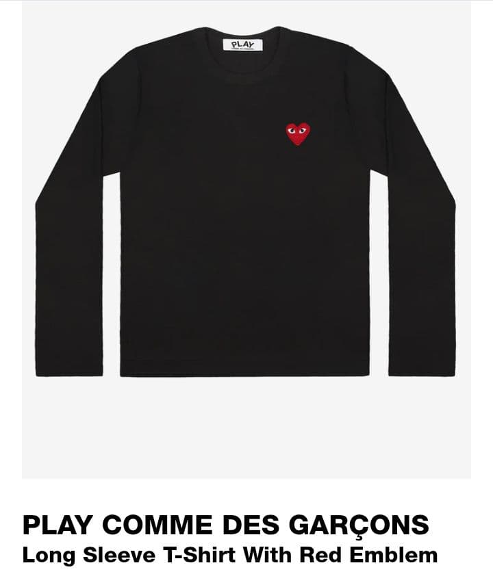М正規品　PLAY COMME DES GARÇONS ブラック長袖Tシャツ M