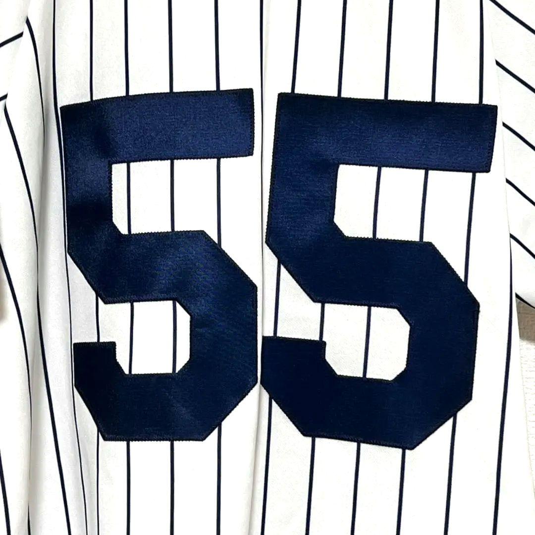 55番 USA製 MLB Majestic ヤンキース ベースボールシャツ 松井