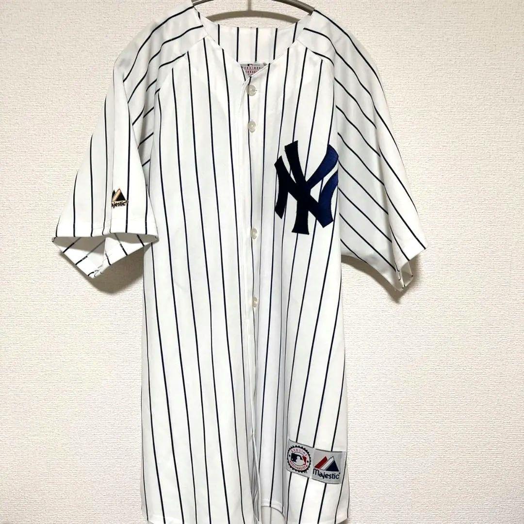 55番 USA製 MLB Majestic ヤンキース ベースボールシャツ 松井