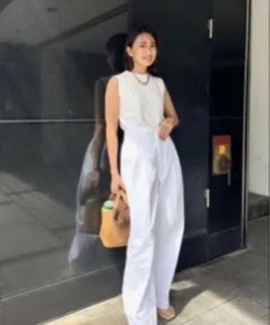 ロエフ　コットンタイル2タックパンツ