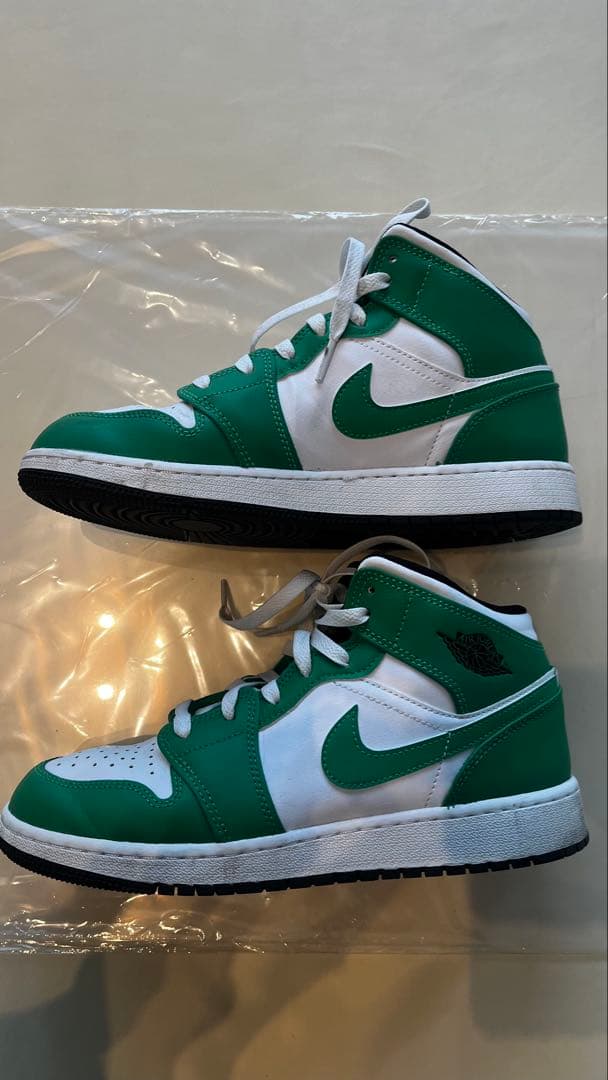 【美品】Nike エアジョーダン1 Mid 24.5cm ラッキーグリーン