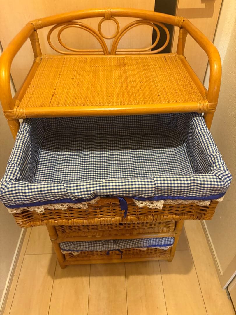 籐 ラタンチェスト 4段　インテリア 昭和レトロ 箪笥　カントリー風