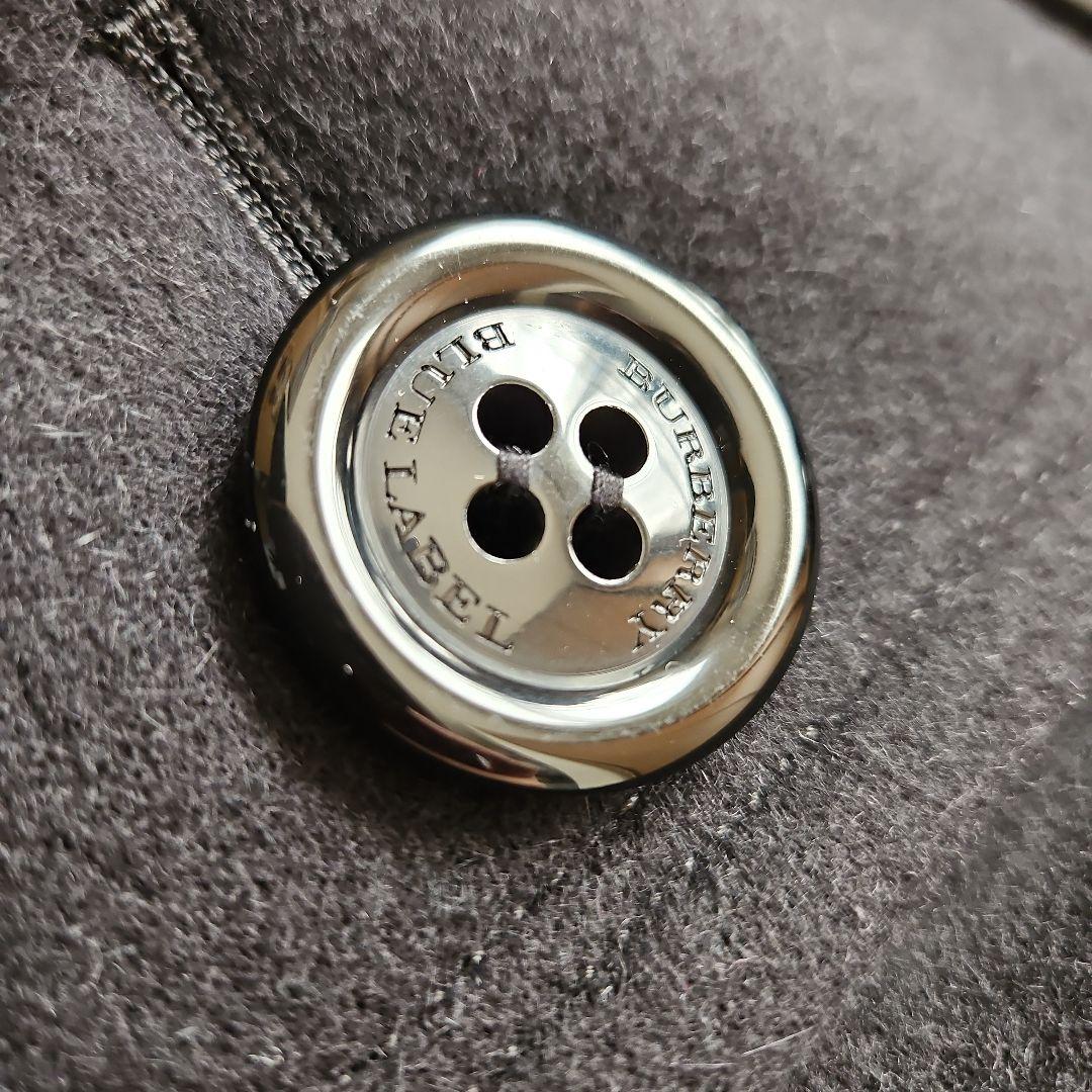 バーバリーブルーレーベル ロングコート フォックスファー ノバチェック 黒 38