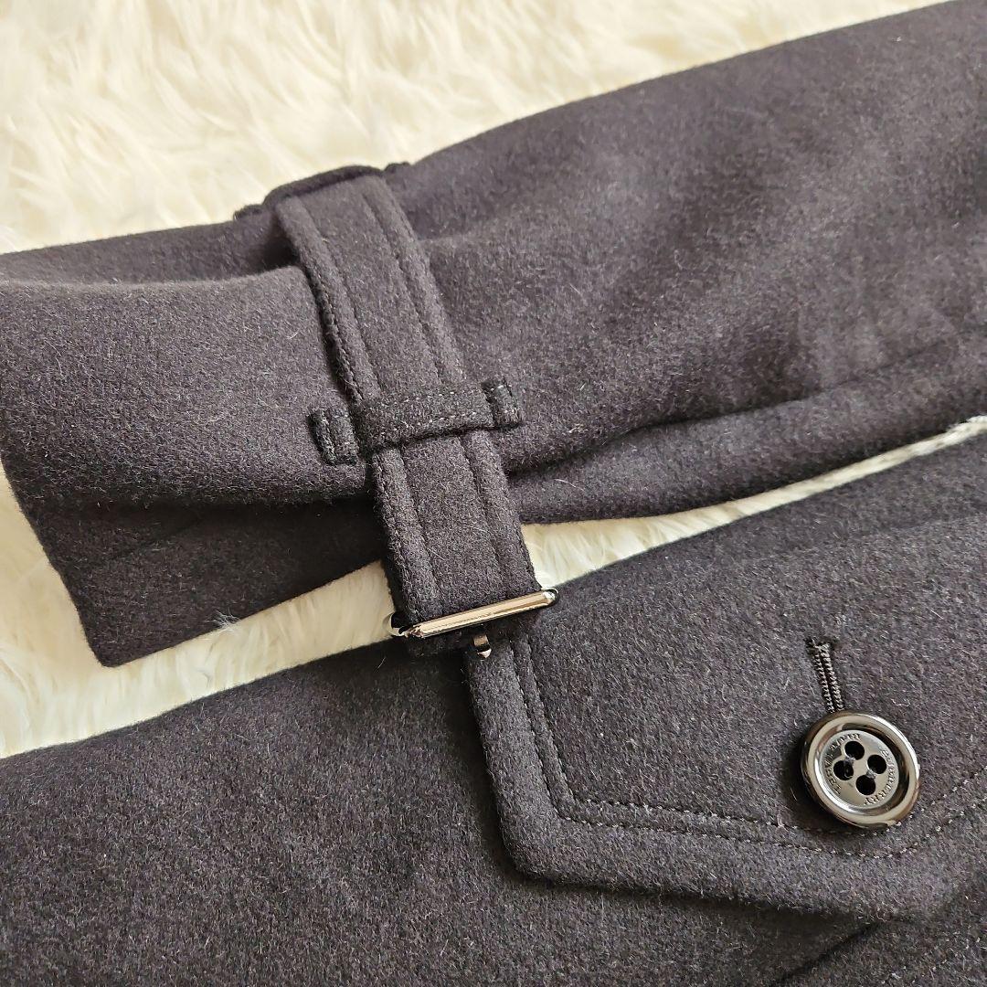 バーバリーブルーレーベル ロングコート フォックスファー ノバチェック 黒 38