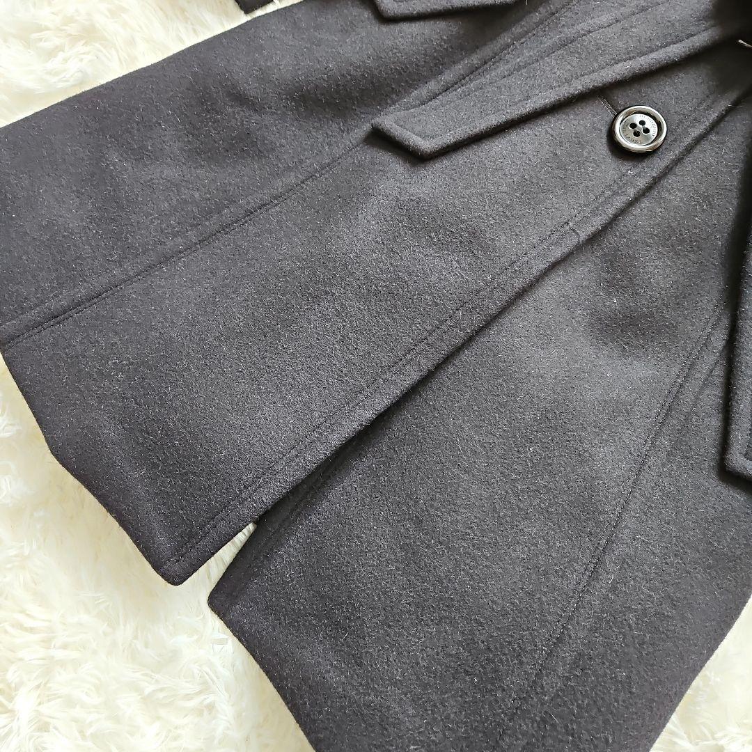 バーバリーブルーレーベル ロングコート フォックスファー ノバチェック 黒 38