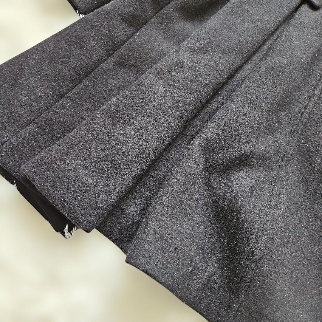 バーバリーブルーレーベル ロングコート フォックスファー ノバチェック 黒 38