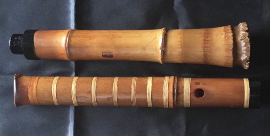 尺八　三浦龍畝銘1尺8寸管 琴古流唄口、中継ぎセル巻仕様
