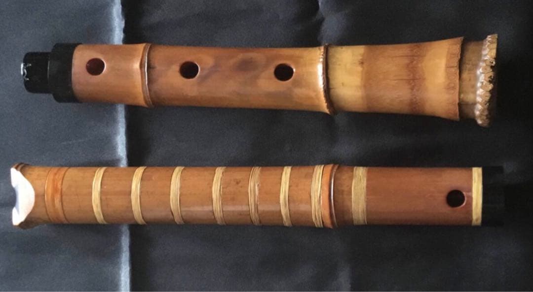 尺八　三浦龍畝銘1尺8寸管 琴古流唄口、中継ぎセル巻仕様