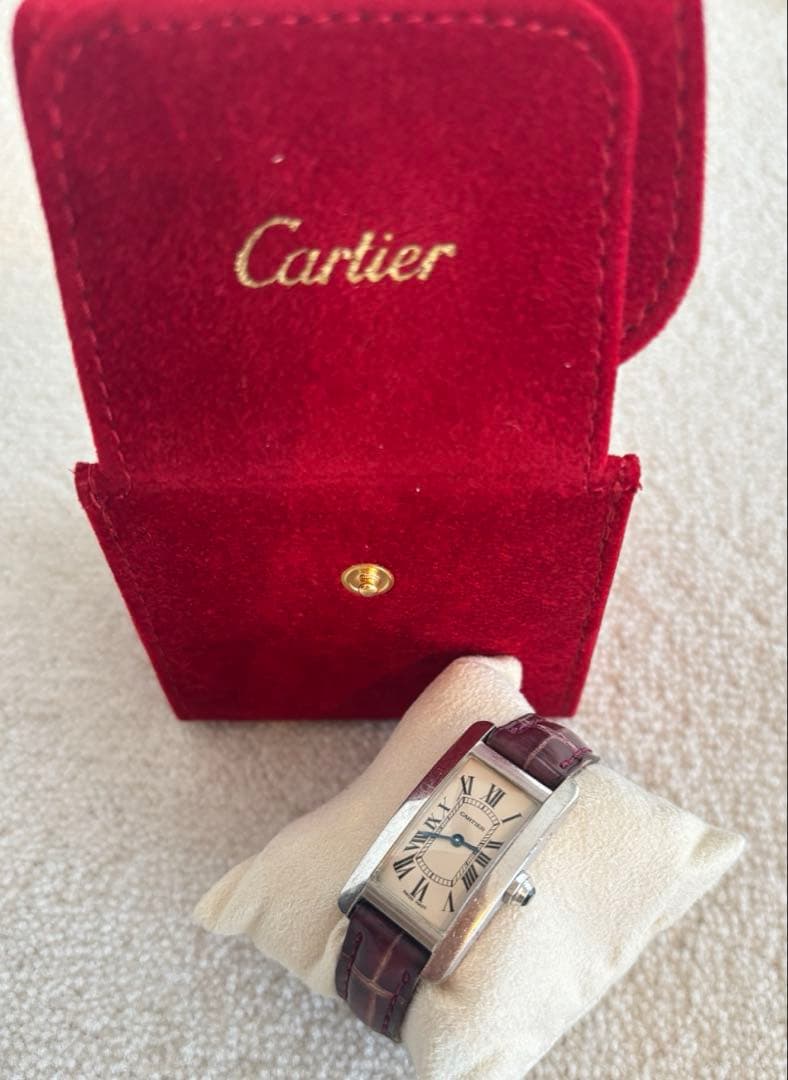 CartierカルティエタンクアメリカンSM WG腕時計 シルバー