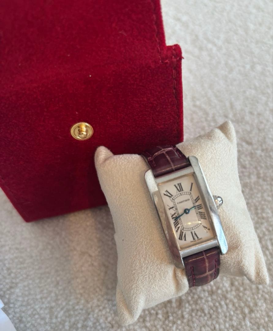 CartierカルティエタンクアメリカンSM WG腕時計 シルバー