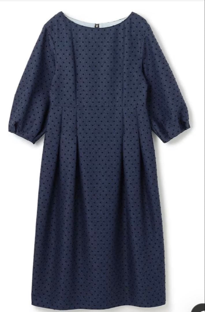 【週末セール】新品TOCCA トッカ　ネイビー ドット柄 バルーンスリーブ