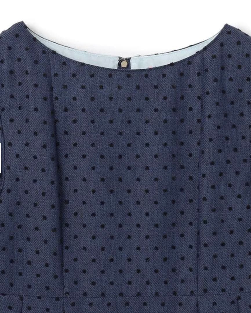 【週末セール】新品TOCCA トッカ　ネイビー ドット柄 バルーンスリーブ