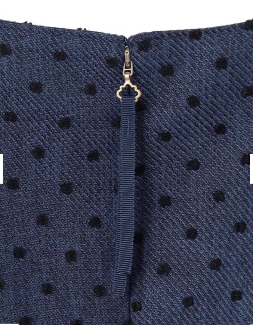 【週末セール】新品TOCCA トッカ　ネイビー ドット柄 バルーンスリーブ