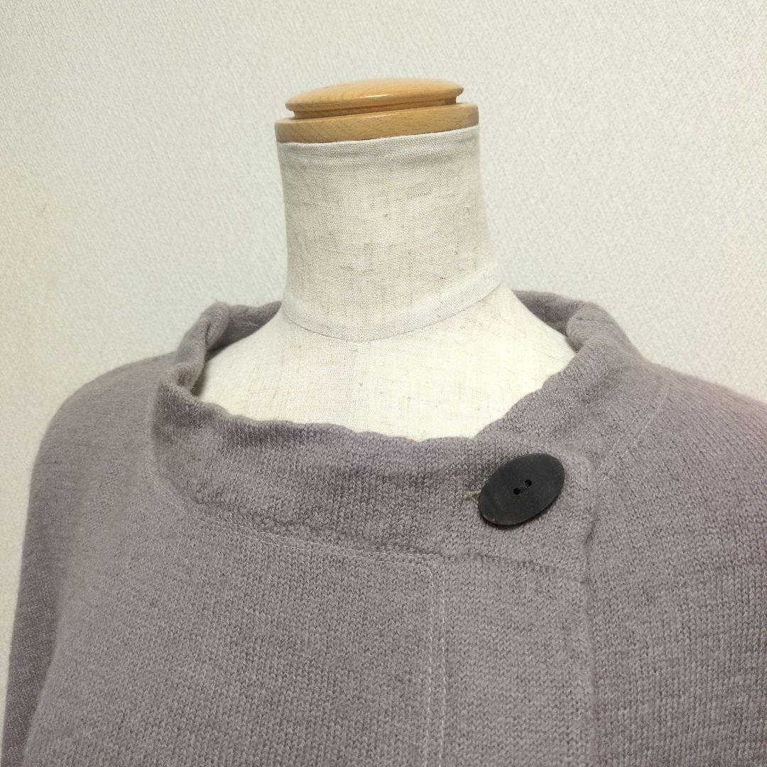 萌 MOYURU センソユニコ ウール ロングコート ポンチョ 刺繍 ゆったり