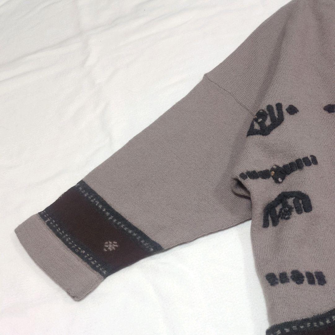 萌 MOYURU センソユニコ ウール ロングコート ポンチョ 刺繍 ゆったり