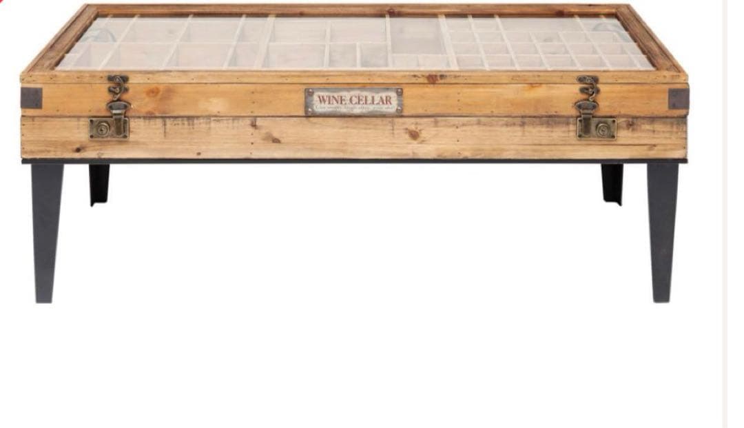 KARE コレクターヴィンテージ風木製ローテーブル 122x55cm